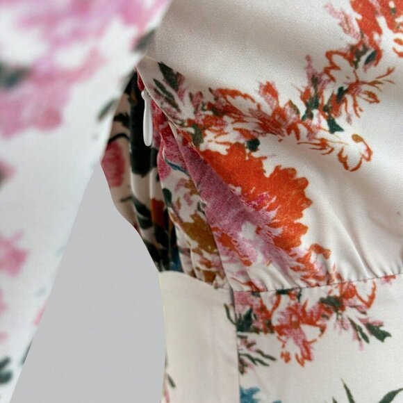 Multicolor Boho Women's Casual Elegant V-Neck Long Sleeve Floral Print Dress - Picture 8 of 8